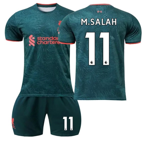 2023 Liverpool udebane grøn fodboldtrøje sæt-nr. 11 M.SALAH#20 No.11 M.SALAH #20