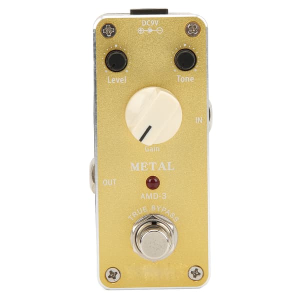 Metalldistorsionseffektpedal Mini True Bypass för elgitarr med fästtejp AMD‑3