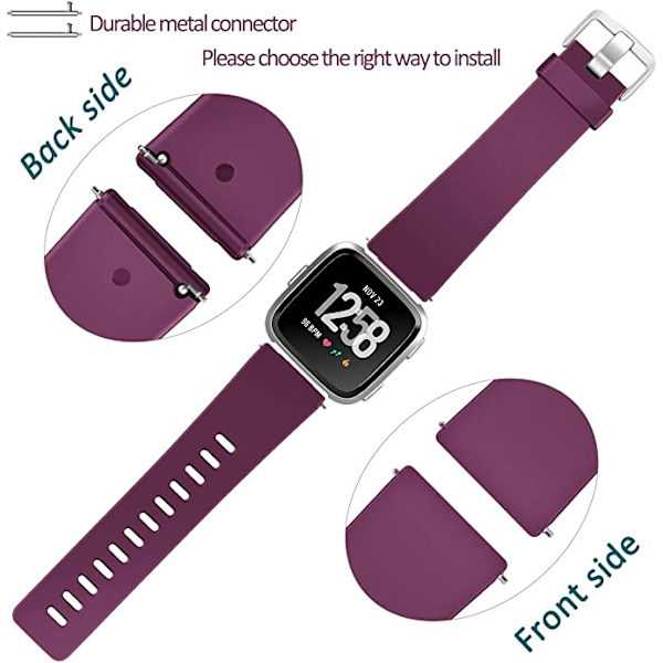 Älykellon ranneke sopii Fitbit versa älykellolle, versa 2 ja versa Lite se -kelloille naisille ja miehille (Fuchsia-S)