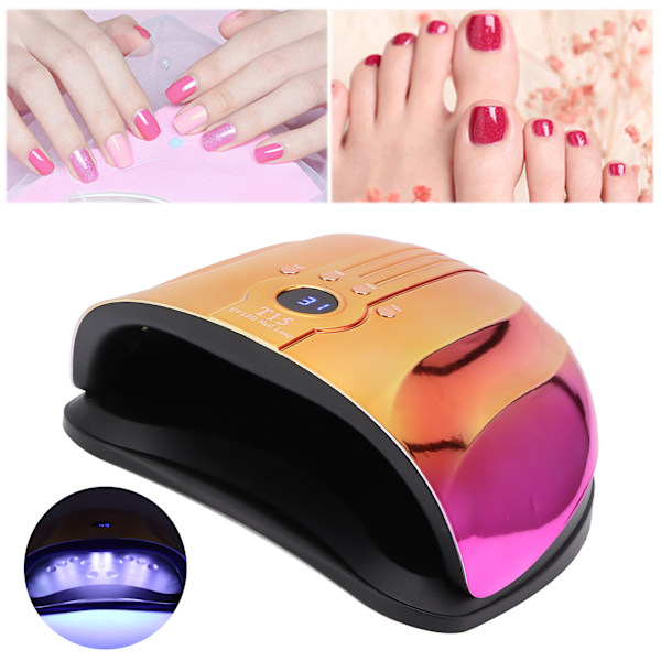 UV LED Nagelljus 160W Professionell 4 Timerinställningar Gellack Nageltorklampa för Hemma Salong (100‑240V)EU-kontakt