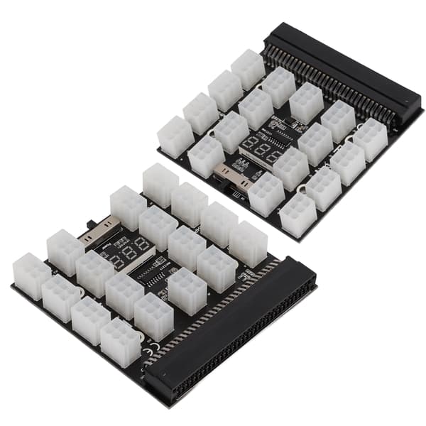 Strømbryterkort strømforsyning serveradapter 17 porter 6-pin LED spenningsdisplay tilbehør