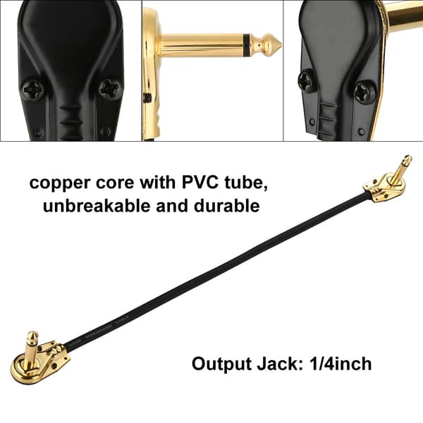 1/4\" Vinkel Audio Patchkablar Sladdar för Elektrisk Gitarr Effektpedal (30cm-1st)