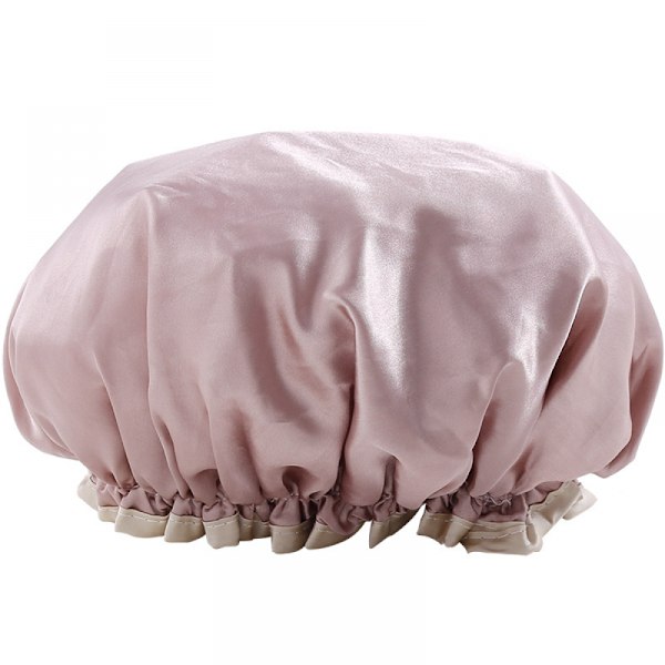 Dusjhetter, 2 pakker vanntette badehetter Dobbelt lag Dusjhette Elastisk bånd Dusjhette for jenter og kvinner (11 x 10 x 3 tommer ca.), champagne