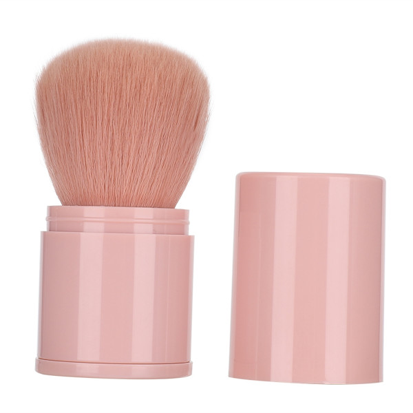 Retractable Makeup Brush Blush Powder Foundation Cosmetic Brush Women Beauty Tool (Pink)
