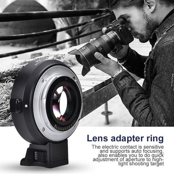 Metal elektrisk autofokuslinseadapter til Canon EF-objektiv til Sony APS-C-kameraer