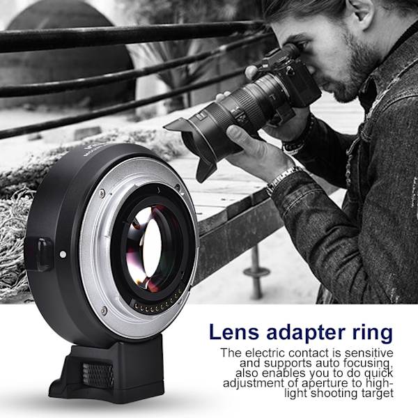 Metallisk elektrisk autofokus-objektivadapter för Canon EF-objektiv till Sony APS-C-kameror