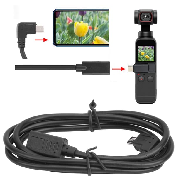 1M forlengelseskabel hann til hunn-kontaktadapterkabel for Osmo Pocket 1/2 Micro USB