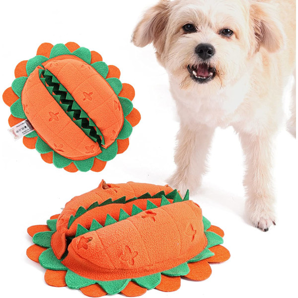 Hund plysch snusande leksak sniffningsskål, husdjur pipande leksak, hundtuggande leksak långsam matare, pedagogisk hundleksak för att uppmuntra naturliga foderfärdigheter