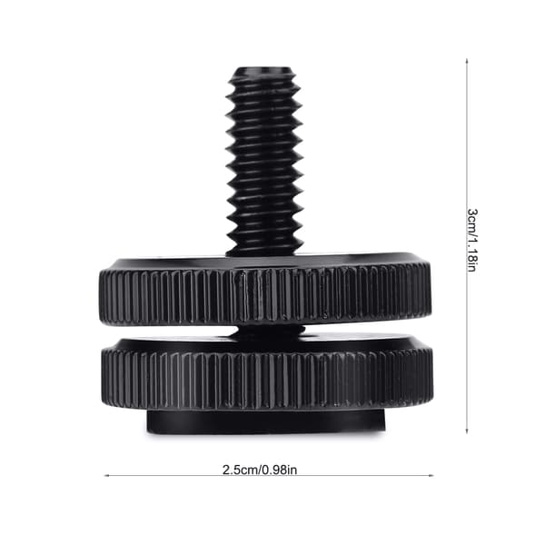 Slitesterk metall 1/4 tomme doble muttere stativmonteringsskrue blitskamera blitsskoadapter