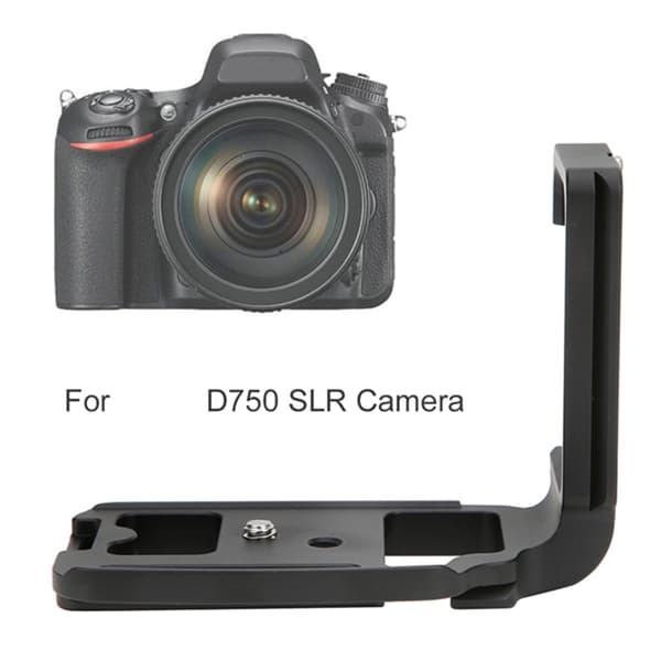 Aluminiumslegering L-formet Quick Release Plade Tilbehør til Nikon D750 spejlreflekskamera