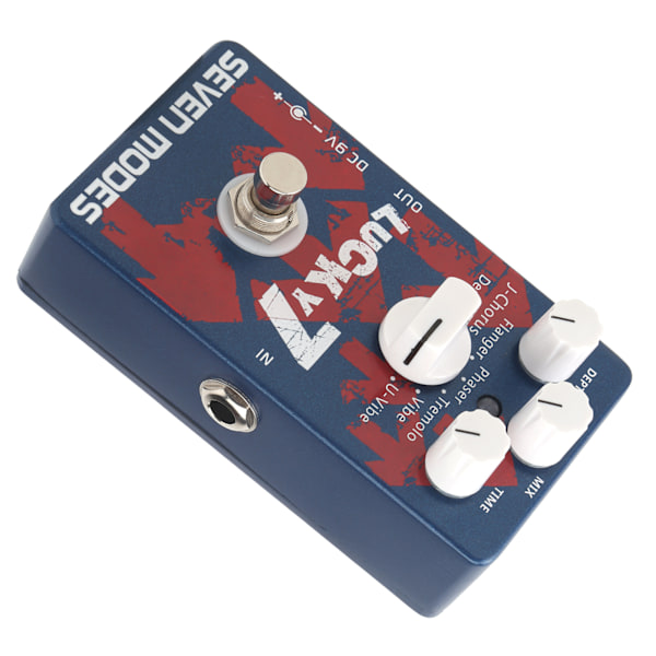 Effektpedal 7 moduser Multieffekter Modulasjonsforsinkelse Faseeffektor Gitartilbehør DC 9V