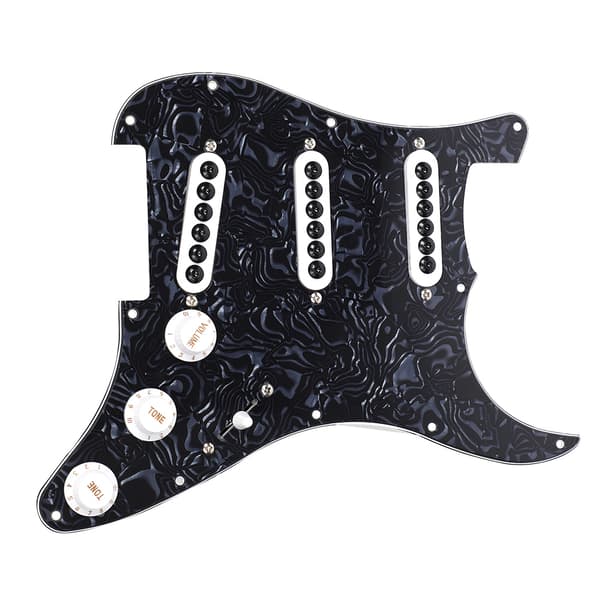 SSS Pole Justerbar Pickup Sort Perle Lastet Pickguard til ST Style Elektrisk Guitar