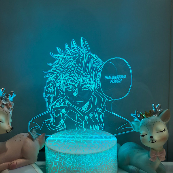 JUSTUP 3D Anime Illusion Lampe Fjernbetjening 3D LED Nattelys til Børns Soveværelse Dekorativ Lampe --- Crack Seat