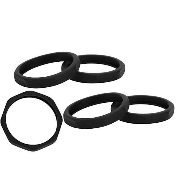 5 stk. mikrofon anti-slip rulle ring sort blød silikone beskyttelse hale cover (sort)