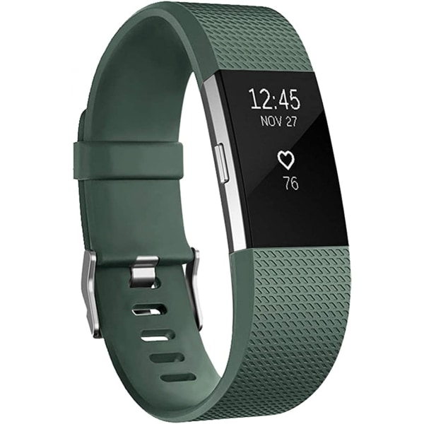 Smart watch, byte av armbandsrem kompatibel med Fitbit charge 2, klassiska och speciella justerbara sportarmband（Olivgrön-S）
