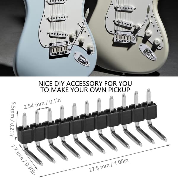 10 stk. 11-bens han single row 2,54 ben stift header stik til guitar pickup