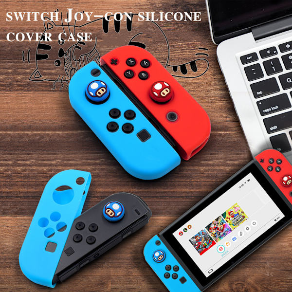 Joystick Cap Cover Mjukt silikonskyddande case för Nintendo Switch Joy-Con