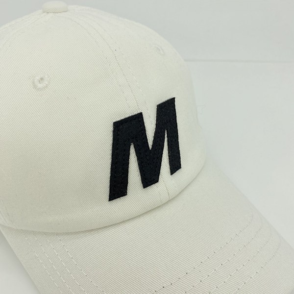 SAYTAY Hat Dame Enkle M Bogstav Broderi Blød Top Casual Wild Baseball Cap Mænd (Sort)