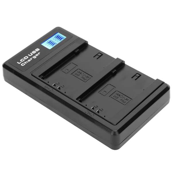 LCD-skjerm Litiumbatteri Dobbel lader USB-ladebase for NPFZ100