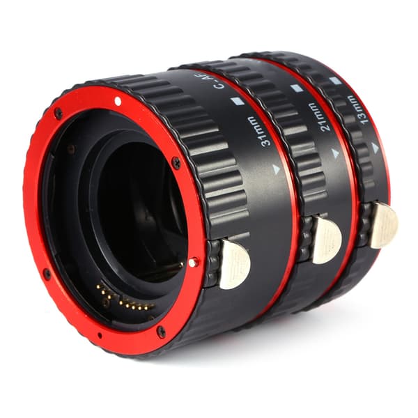 Rød autofokuserende AF makro forlængerrør sæt ringadapter til Canon EF EFS objektiv