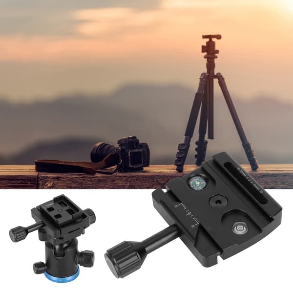 Kulehode hurtigutløserplateholder for ARCA/RRS-plate til Manfrotto RC/RC2-base