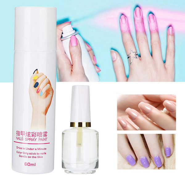 6 färger Manikyr Nagellack Spray Baslack Snabbtorkande Sprayning Lätt Tvätt Nagelspray 05