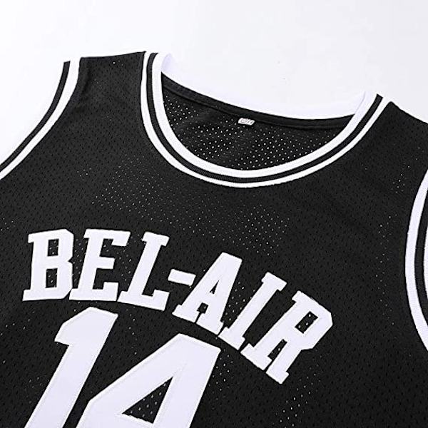 14 Fresh Prince of Bel Air College, herre basketball trøje  sort—M