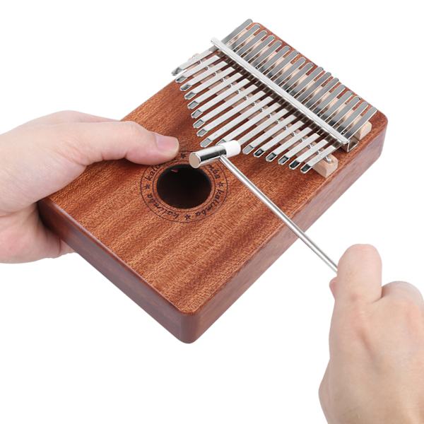 17-toners Kalimba bærbar Sapele tommelfingerpiano med hammer Nybegynner musikkinstrument