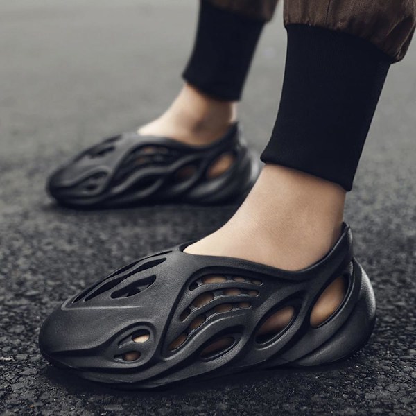 Unisex Have-Sandaler til Havearbejde - Kvinder Mænd Sommer Slide-On Sandaler - Sort (40/41 EU)