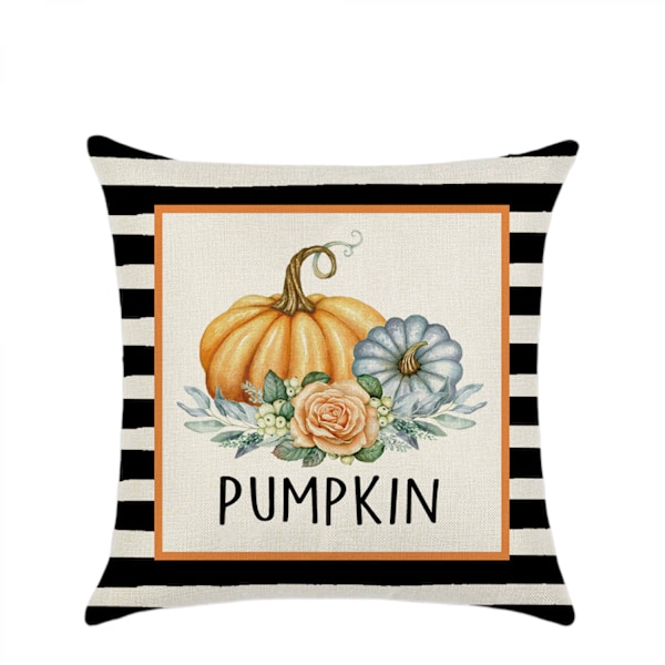 Höst  Kuddfodral Pumpa Säsongens Hösttid Dekorativt Överkast Kuddfodral Kuddfodral Heminredning Fyrkantig 18 x 18 Tum 4-pack（ Höstpumpa C）