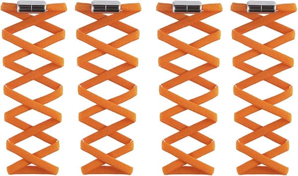 Elastiske snørebånd til voksne, børn og ældre, med to par elastiske snørebånd (Orange)