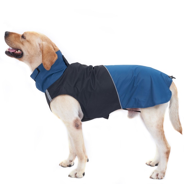 Dog Jacket Waterproof Turtleneck Reflective Outdoor Raincoat For Small Medium Large Dogs Black X-small