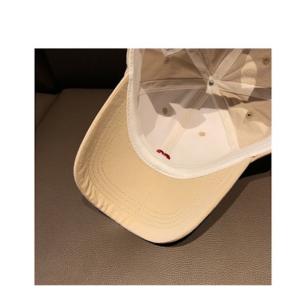 Moderigtig enkel M-bogstav broderet baseball cap buet skygge solhat spids kasket, beige