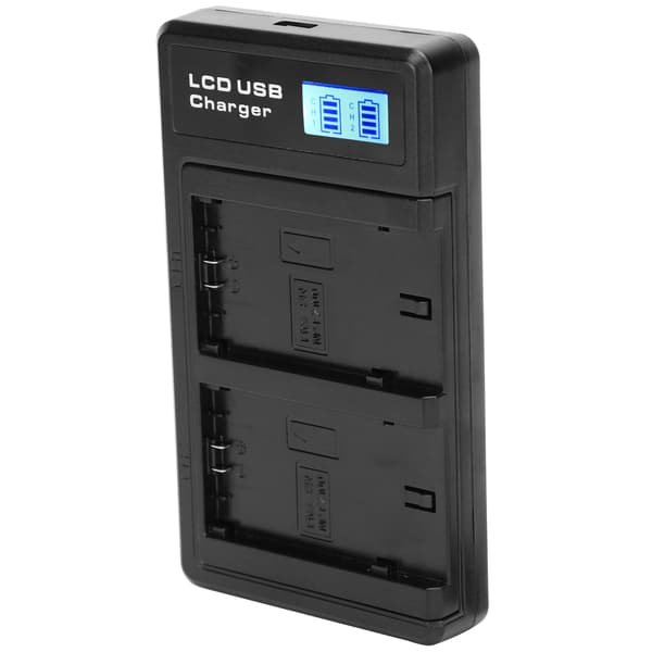LCD-skærm Lithium Batteri Dobbelt Oplader USB Opladningsbase til NPFZ100