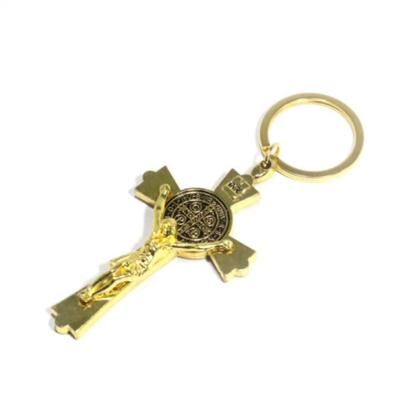 Jesus Keychains Cross Keyring Crucifix Key Hänge (färg：guld