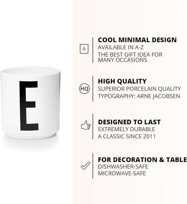 Brev kaffekopp / Brev Mugg enkel stil（Bokstaven E）