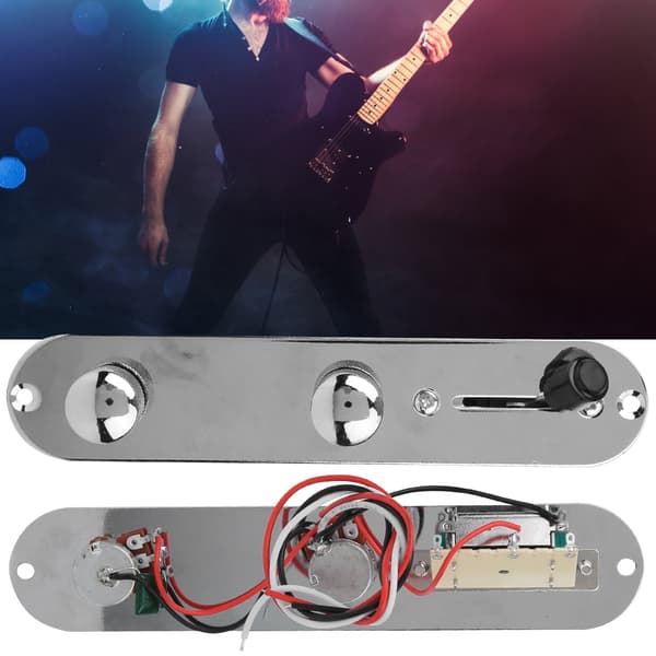 Elgitarr förinstallerad kontrollplatta silver zinklegering musikinstrument tillbehör