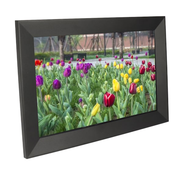Digital fotoram 2.4G WiFi 10 tum IPS pekskärm digital fotoram display stödjer 32 GB lagring automatisk rotering 100‑240V EU-kontakt