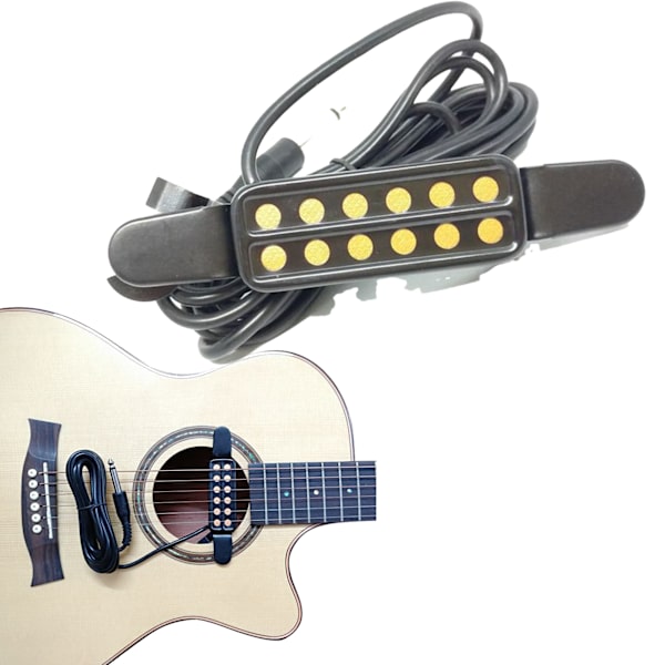 12-håls gitarr pickup akustisk gitarr givare med ton- och volymkontroll 3 meter kabel
