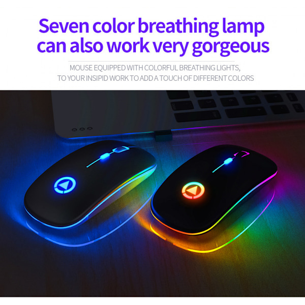 Bluetooth-mus, genopladelig trådløs mus til MacBook Pro/MacBook Air, Bluetooth trådløs mus til bærbar computer/pc/Mac/iPad pro/computer