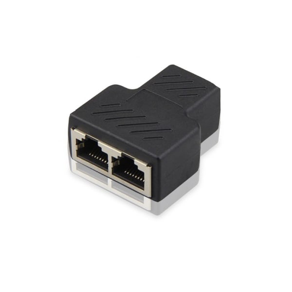 Skjermet CAT5E RJ45 nettverk treveis hode nettverkskabel forlengelse ett punkt to adapter tap，2stk