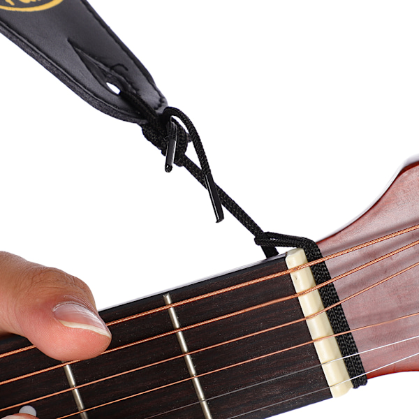 Justerbar nylon gitarr axelrem för folk gitarr elgitarrer (svart + vit)