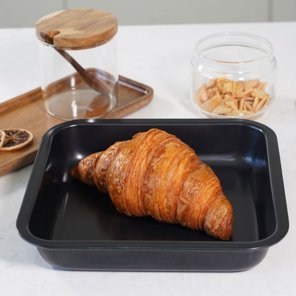 Firkantede non-stick kageforme, bageudstyr i kulstofstål, 7,5 tommer, perfekt til brownies, kanelboller, firkantede kagerYM-