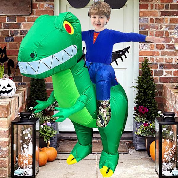 Oppblåsbart Dinosaurkostyme for Barn, Ridebar Oppblåsbar Dinosaurkostyme for Barn, Oppblåsbar Dinosaurkostyme for Morsom Halloween