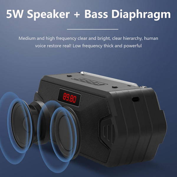 Bärbar trådlös Bluetooth-högtalare baspelare utomhus blå USB-högtalare med FM-radio AUX TF MP3 för telefon