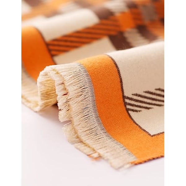 Sjal för Kvinnor Pashmina Sjal Wrap för Kvälls Klänning Vinter Tjock Varm Stickad Sjal Filt Öppen Fram Poncho Cape, Orange