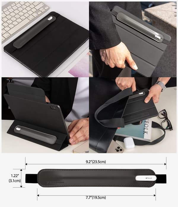 Pencil Holder til Apple Pencil Case 1. & 2. generations stylus pen sleeve PU læder tilbehør elastikbånd til alle tablets