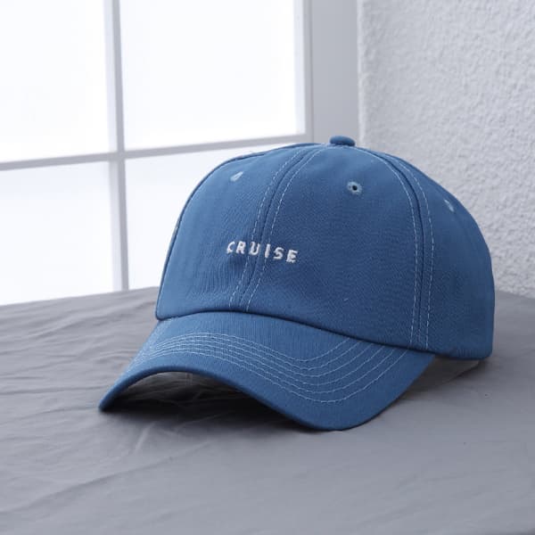 Dotpet Bokstavbrodert Lue Justerbar Baseballcaps (blå)