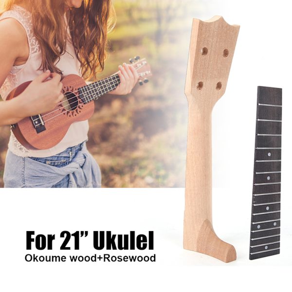 Ukulele Hals Okoume Trä Rosenträ Greppbräda Musikinstrument Tillbehör (21 tum)