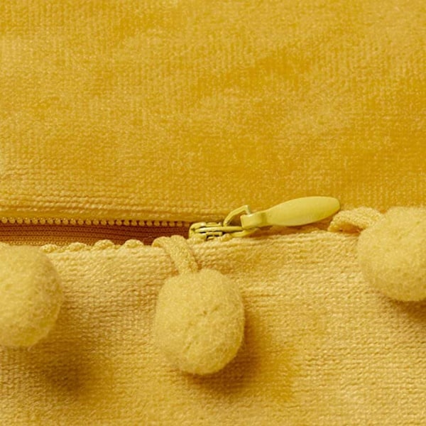 Kuddfodral 16x16 tum / 40x40 cm 2-pack Mysig Mjuk Pompom Sammet Fyrkantig Dekorativ Kuddfodral för Lanthus Dekoration (Höst Doft)